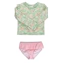 RuffleButts Baby Girls Modern Skirted Rash Guard Bikini - UPF 50+ Sun Protection Swimsuit