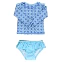 RuffleButts Baby Girls Modern Skirted Rash Guard Bikini - UPF 50+ Sun Protection Swimsuit