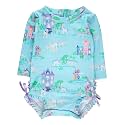 RuffleButts Baby Girls Novelty Baby One Piece - Rash Guard Swimsuit UPF 50+