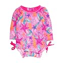 RuffleButts Baby Girls Novelty Baby One Piece - Rash Guard Swimsuit UPF 50+