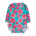 RuffleButts Baby Girls Novelty Baby One Piece - Rash Guard Swimsuit UPF 50+