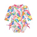 RuffleButts Baby Girls Novelty Baby One Piece - Rash Guard Swimsuit UPF 50+