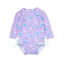 RuffleButts Baby Girls Novelty Baby One Piece - Rash Guard Swimsuit UPF 50+