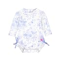 RuffleButts Baby Girls Novelty Baby One Piece - Rash Guard Swimsuit UPF 50+