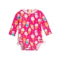 RuffleButts Baby Girls Novelty Baby One Piece - Rash Guard Swimsuit UPF 50+