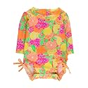 RuffleButts Baby Girls Novelty Baby One Piece - Rash Guard Swimsuit UPF 50+