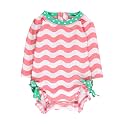 RuffleButts Baby Girls Novelty Baby One Piece - Rash Guard Swimsuit UPF 50+