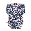 RuffleButts Baby Girls Novelty Baby One Piece - Rash Guard Swimsuit UPF 50+