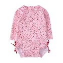 RuffleButts Baby Girls Novelty Baby One Piece - Rash Guard Swimsuit UPF 50+