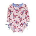 RuffleButts Baby Girls Novelty Baby One Piece - Rash Guard Swimsuit UPF 50+