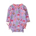 RuffleButts Baby Girls Novelty Baby One Piece - Rash Guard Swimsuit UPF 50+