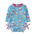 RuffleButts Baby Girls Novelty Baby One Piece - Rash Guard Swimsuit UPF 50+