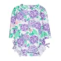 RuffleButts Baby Girls Novelty Baby One Piece - Rash Guard Swimsuit UPF 50+