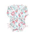 RuffleButts Baby Girls Novelty Baby One Piece - Rash Guard Swimsuit UPF 50+