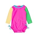 RuffleButts Baby Girls Novelty Baby One Piece - Rash Guard Swimsuit UPF 50+