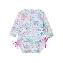 RuffleButts Baby Girls Novelty Baby One Piece - Rash Guard Swimsuit UPF 50+