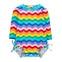RuffleButts Baby Girls Novelty Baby One Piece - Rash Guard Swimsuit UPF 50+