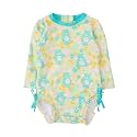 RuffleButts Baby Girls Novelty Baby One Piece - Rash Guard Swimsuit UPF 50+