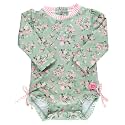 RuffleButts Baby Girls Novelty Baby One Piece - Rash Guard Swimsuit UPF 50+