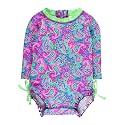 RuffleButts Baby Girls Novelty Baby One Piece - Rash Guard Swimsuit UPF 50+
