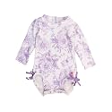 RuffleButts Baby Girls Novelty Baby One Piece - Rash Guard Swimsuit UPF 50+