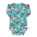 RuffleButts Baby Girls Novelty Baby One Piece - Rash Guard Swimsuit UPF 50+