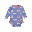 RuffleButts Baby Girls Novelty Baby One Piece - Rash Guard Swimsuit UPF 50+