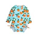 RuffleButts Baby Girls Novelty Baby One Piece - Rash Guard Swimsuit UPF 50+