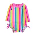 RuffleButts Baby Girls Novelty Baby One Piece - Rash Guard Swimsuit UPF 50+