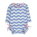 RuffleButts Baby Girls Novelty Baby One Piece - Rash Guard Swimsuit UPF 50+
