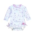 RuffleButts Baby Girls Novelty Baby One Piece - Rash Guard Swimsuit UPF 50+