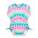 RuffleButts Baby Girls Novelty Baby One Piece - Rash Guard Swimsuit UPF 50+