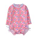 RuffleButts Baby Girls Novelty Baby One Piece - Rash Guard Swimsuit UPF 50+