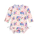RuffleButts Baby Girls Novelty Baby One Piece - Rash Guard Swimsuit UPF 50+
