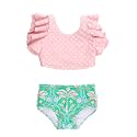RuffleButts Baby/Toddler Girls Waterfall Tankinis - 2 Piece Swimsuit UPF50+