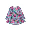 RuffleButts Girls High Low Tunic - Long Sleeve Ruffle Tunic Top