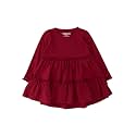 RuffleButts Girls High Low Tunic - Long Sleeve Ruffle Tunic Top