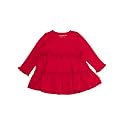 RuffleButts Girls High Low Tunic - Long Sleeve Ruffle Tunic Top