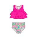 RuffleButts Girls UPF50+ Sun Protection Flounce Bikini Two Piece Swimsuit