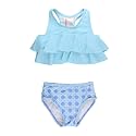RuffleButts Girls UPF50+ Sun Protection Flounce Bikini Two Piece Swimsuit