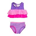 RuffleButts Girls UPF50+ Sun Protection Flounce Bikini Two Piece Swimsuit