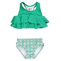 RuffleButts Girls UPF50+ Sun Protection Flounce Bikini Two Piece Swimsuit