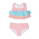 RuffleButts Girls UPF50+ Sun Protection Flounce Bikini Two Piece Swimsuit