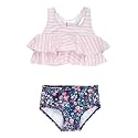 RuffleButts Girls UPF50+ Sun Protection Flounce Bikini Two Piece Swimsuit