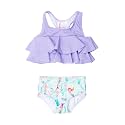 RuffleButts Girls UPF50+ Sun Protection Flounce Bikini Two Piece Swimsuit