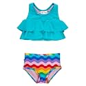 RuffleButts Girls UPF50+ Sun Protection Flounce Bikini Two Piece Swimsuit