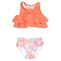 RuffleButts Girls UPF50+ Sun Protection Flounce Bikini Two Piece Swimsuit