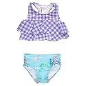 RuffleButts Girls UPF50+ Sun Protection Flounce Bikini Two Piece Swimsuit