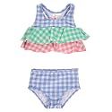 RuffleButts Girls UPF50+ Sun Protection Flounce Bikini Two Piece Swimsuit