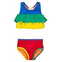 RuffleButts Girls UPF50+ Sun Protection Flounce Bikini Two Piece Swimsuit